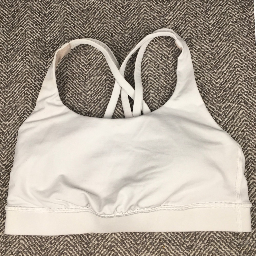 Lululemon Free to Be Serene White Strappy Sports Yoga Bra Size 4